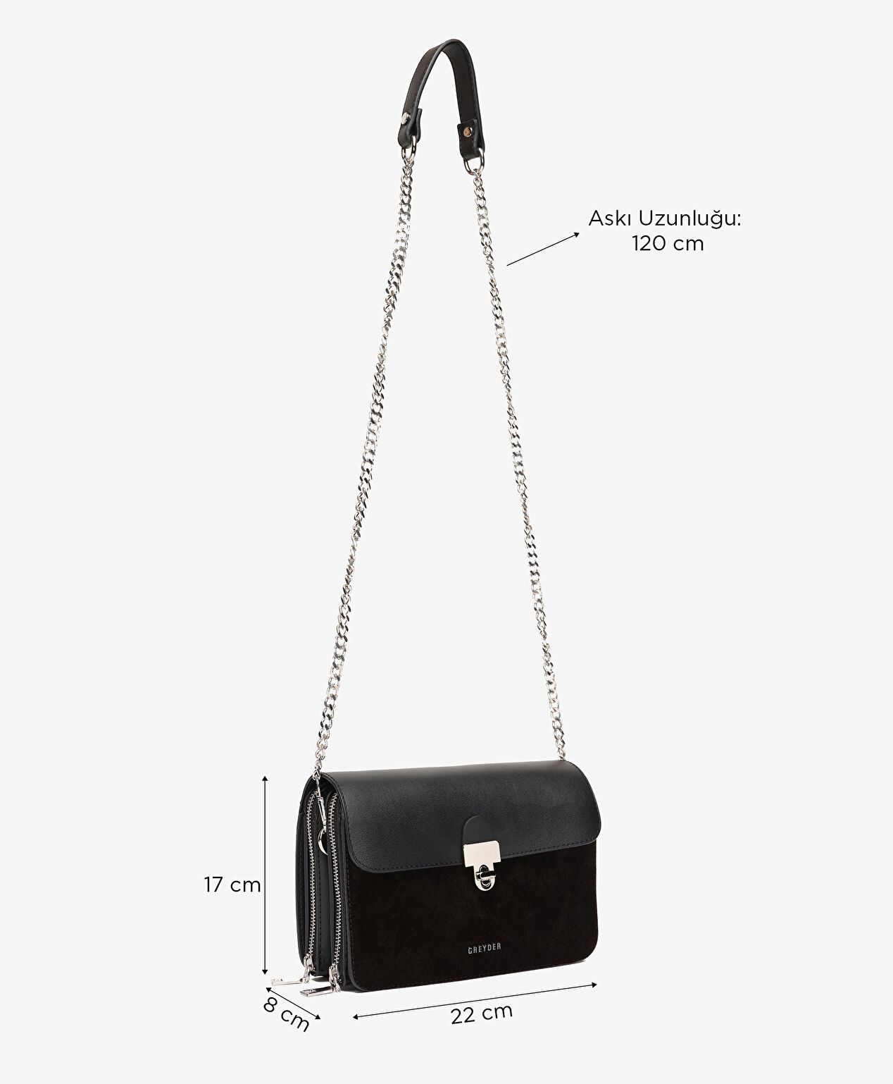 Kadın Siyah Hakiki Deri Çapraz Çanta - 2