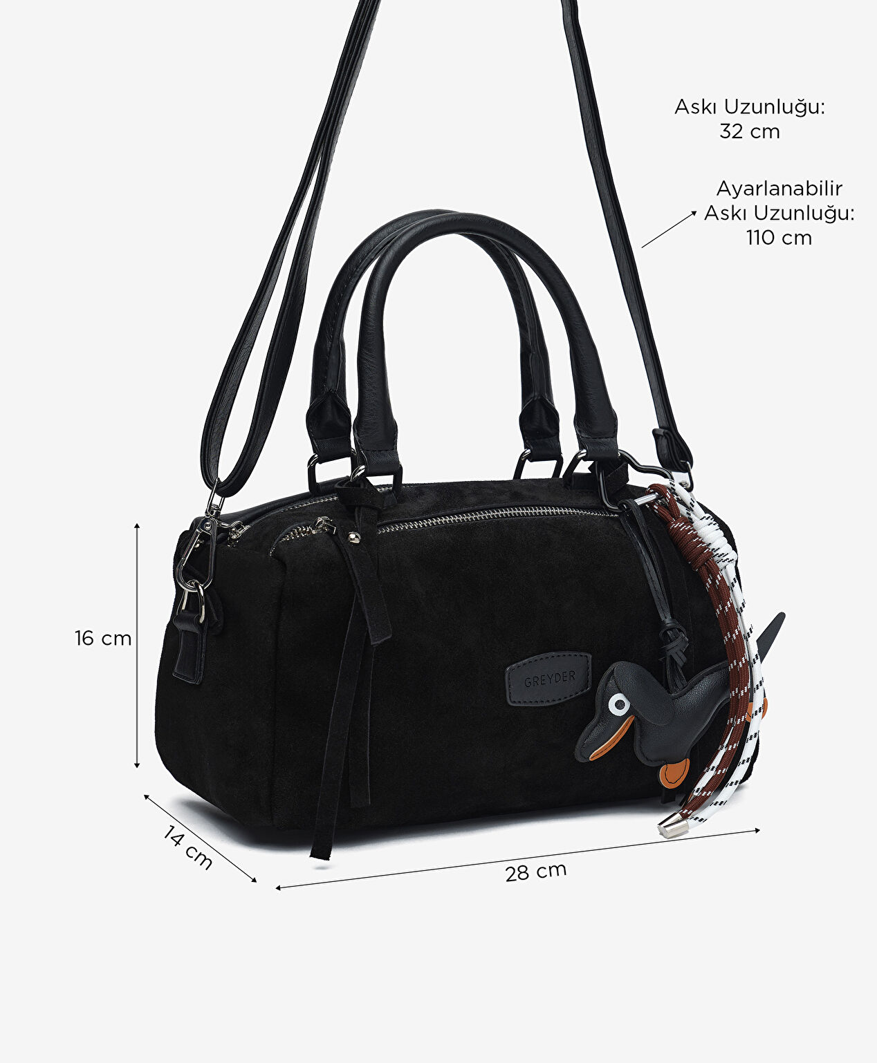 Kadın Siyah Hakiki Deri Çapraz Çanta - 2