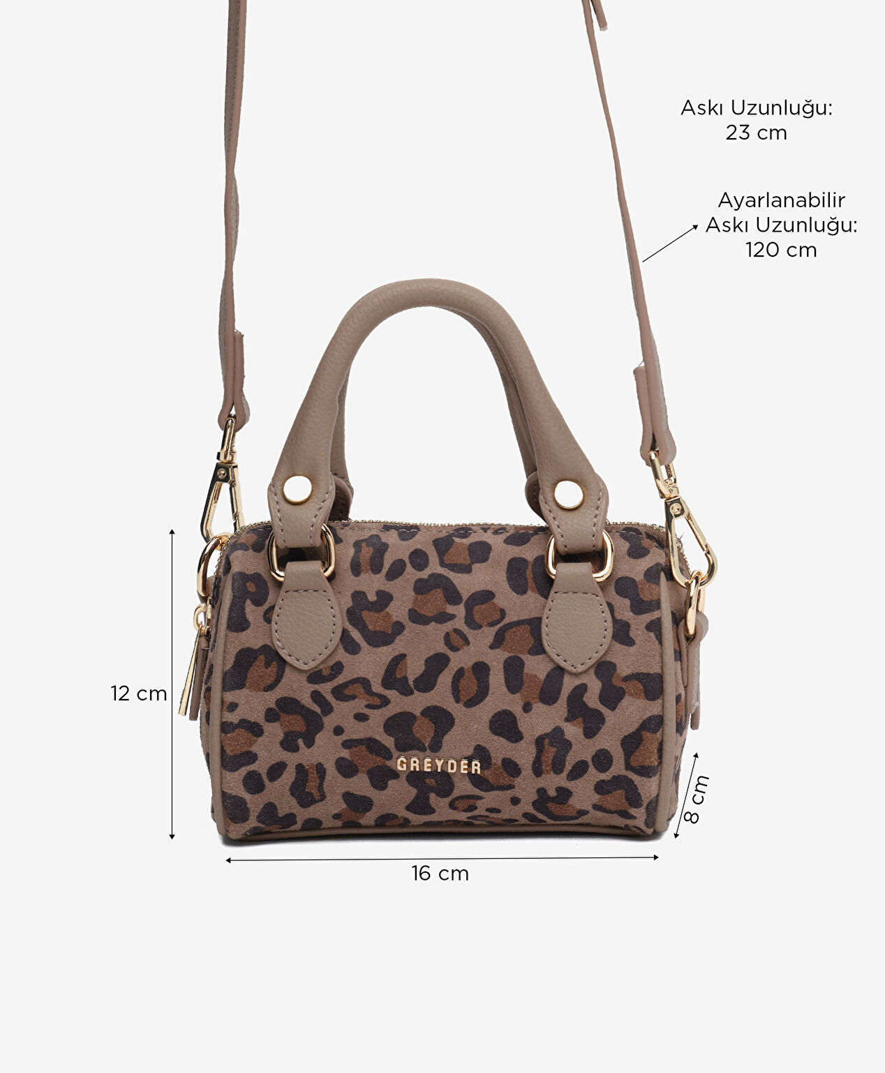 Kadın Leopar Hakiki Deri Çapraz Çanta - 2
