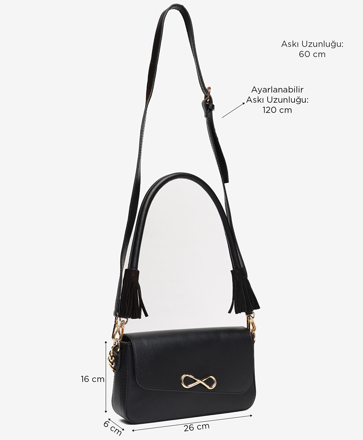 Kadın Siyah Çapraz Çanta - 2