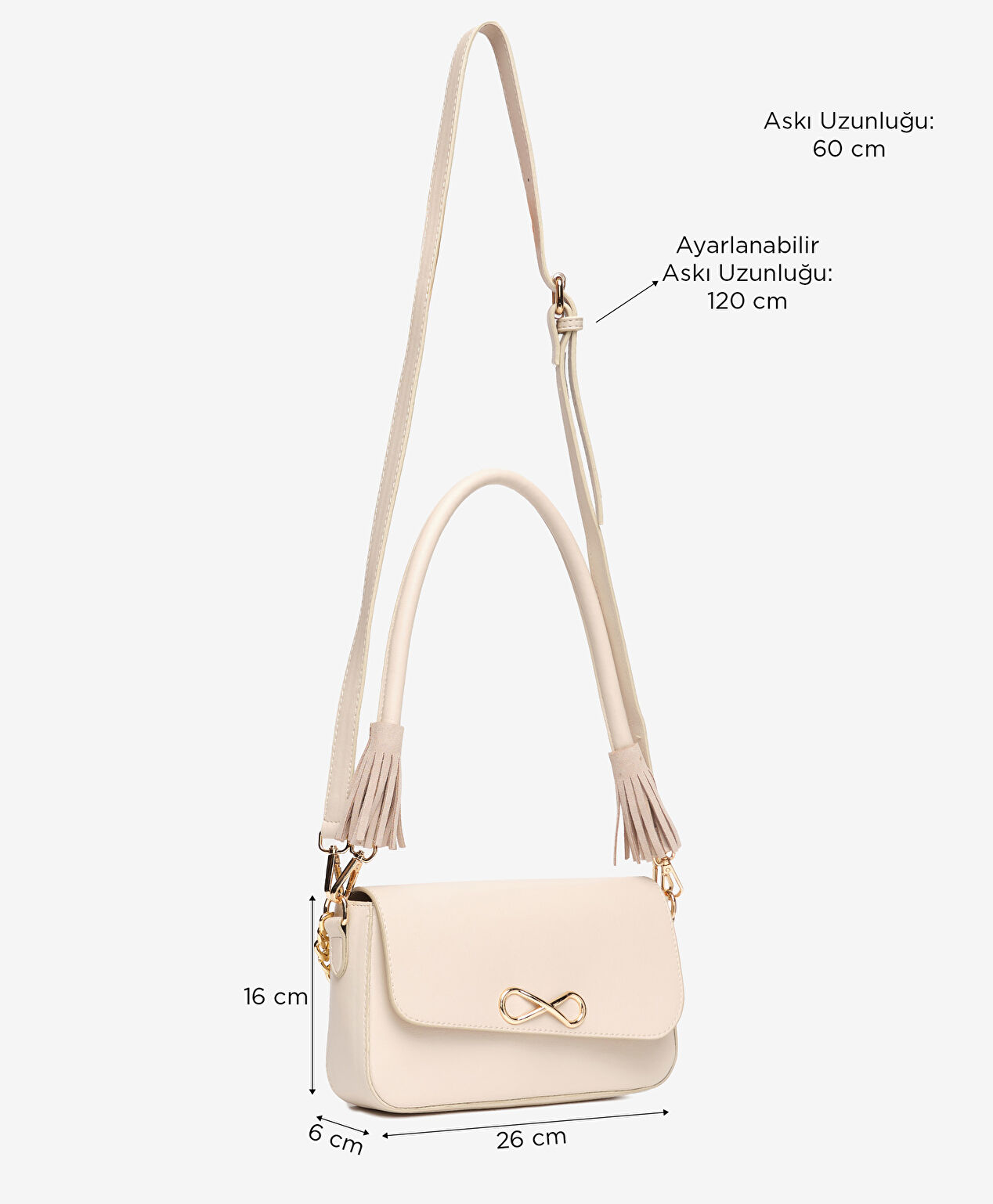 Kadın Bej Çapraz Çanta - 2