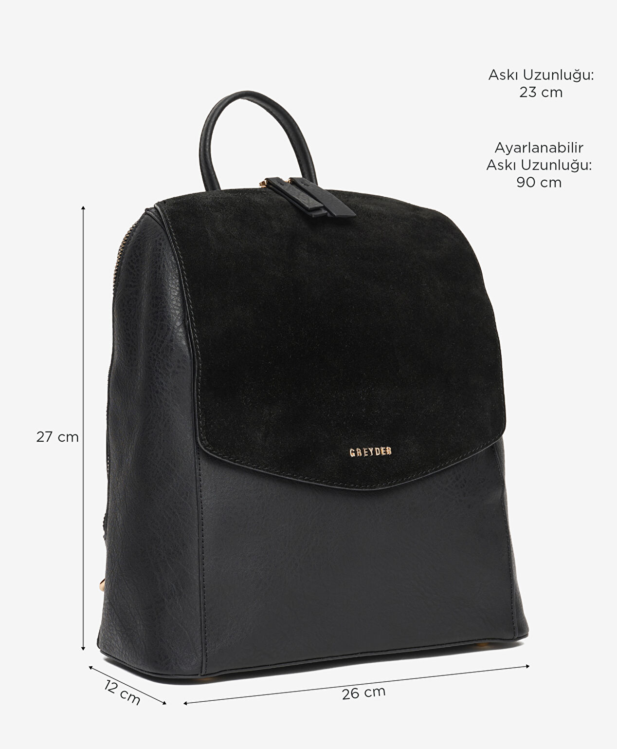 Kadın Siyah Hakiki Deri Sırt Çantası - 2