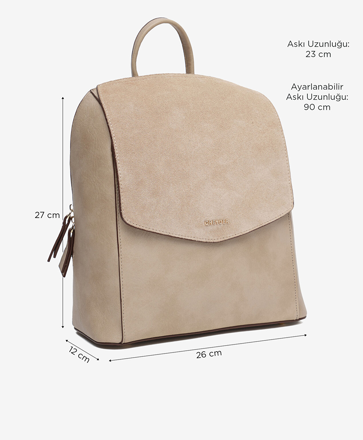 Kadın Vizon Hakiki Deri Sırt Çantası - 2