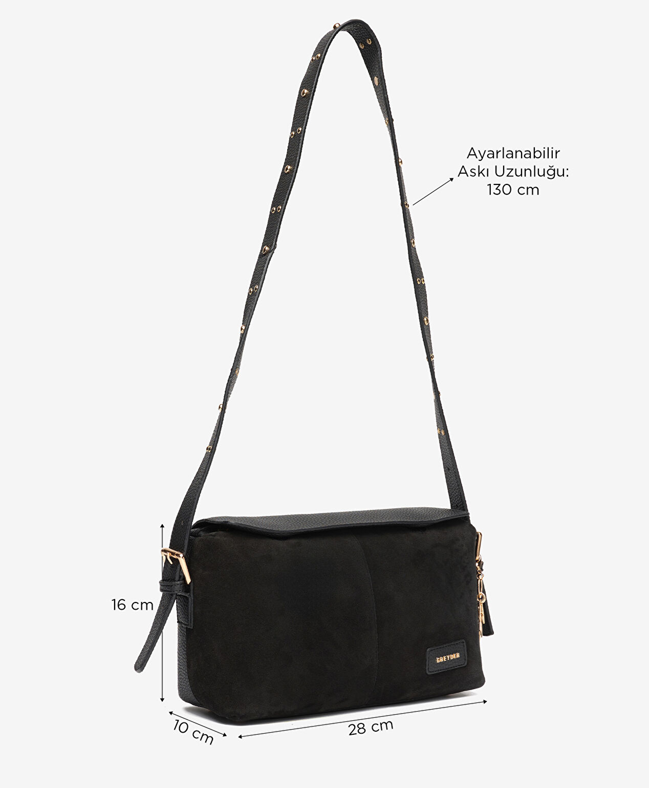 Kadın Siyah Hakiki Deri Çapraz Çanta - 2