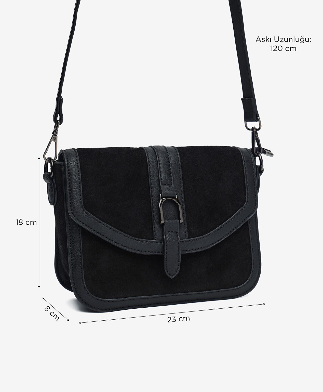 Kadın Siyah Hakiki Deri Çapraz Çanta - 2