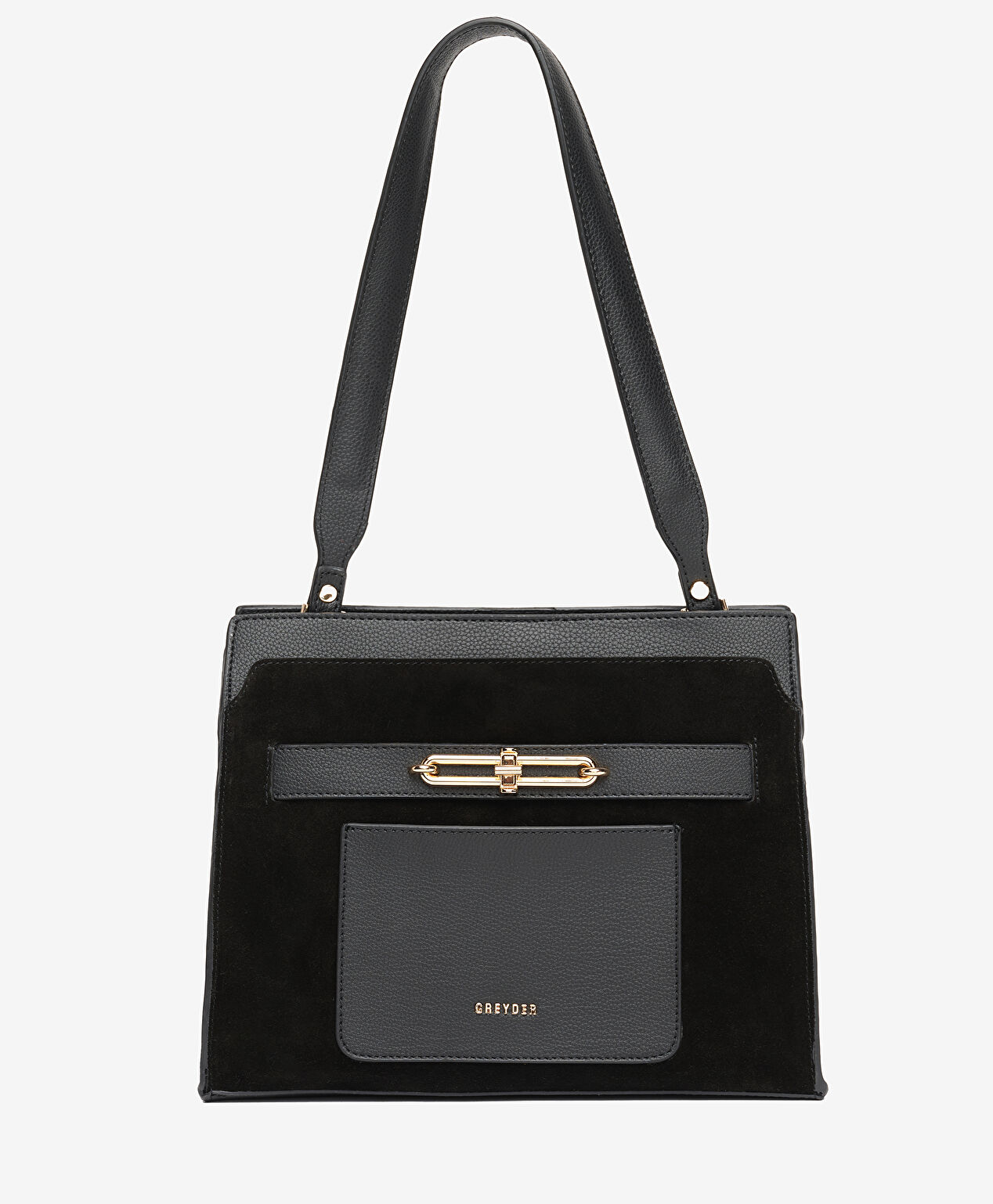 Kadın Siyah Hakiki Deri Kol Çantası - 1