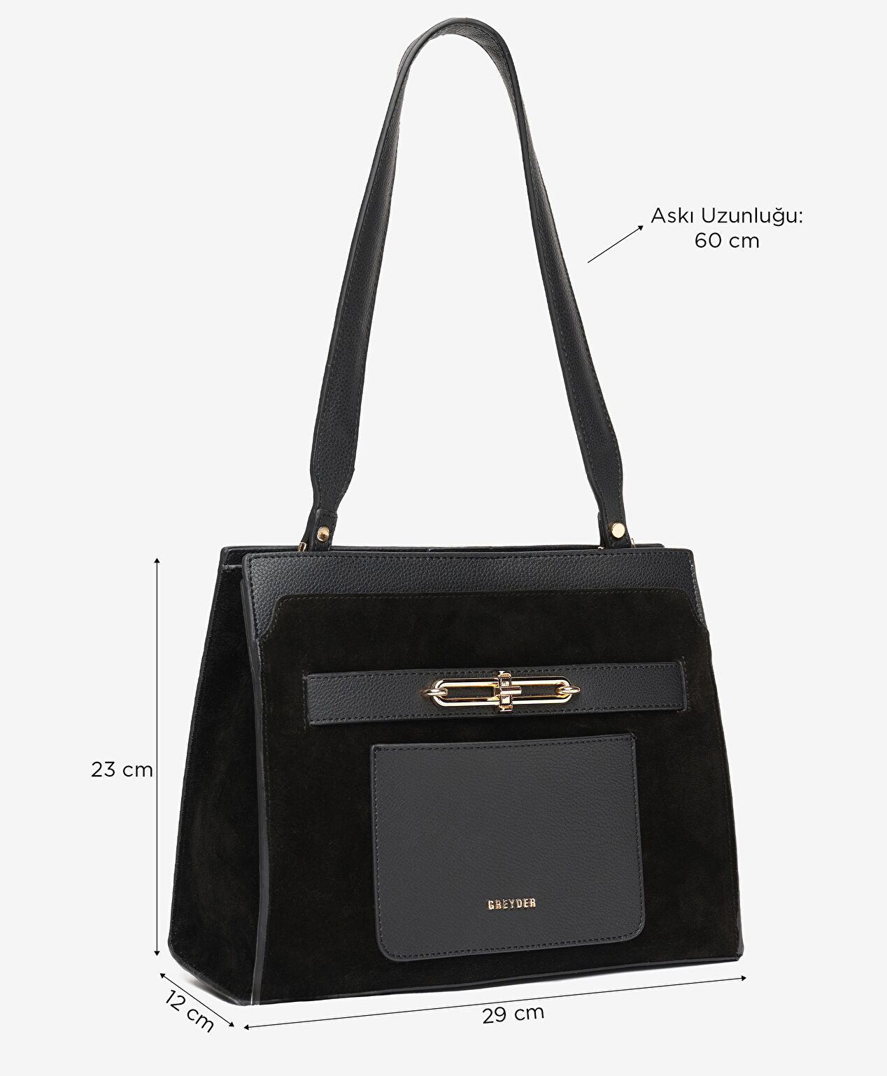 Kadın Siyah Hakiki Deri Kol Çantası - 2