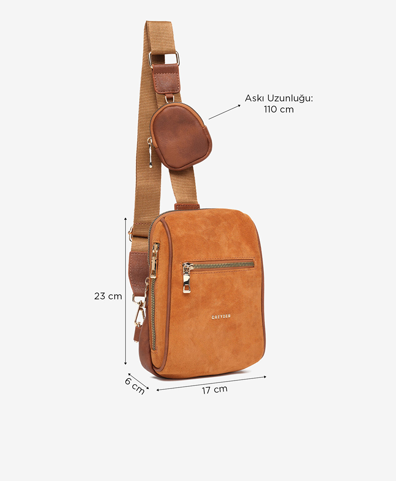 Kadın Taba Hakiki Deri Çapraz Çanta - 2