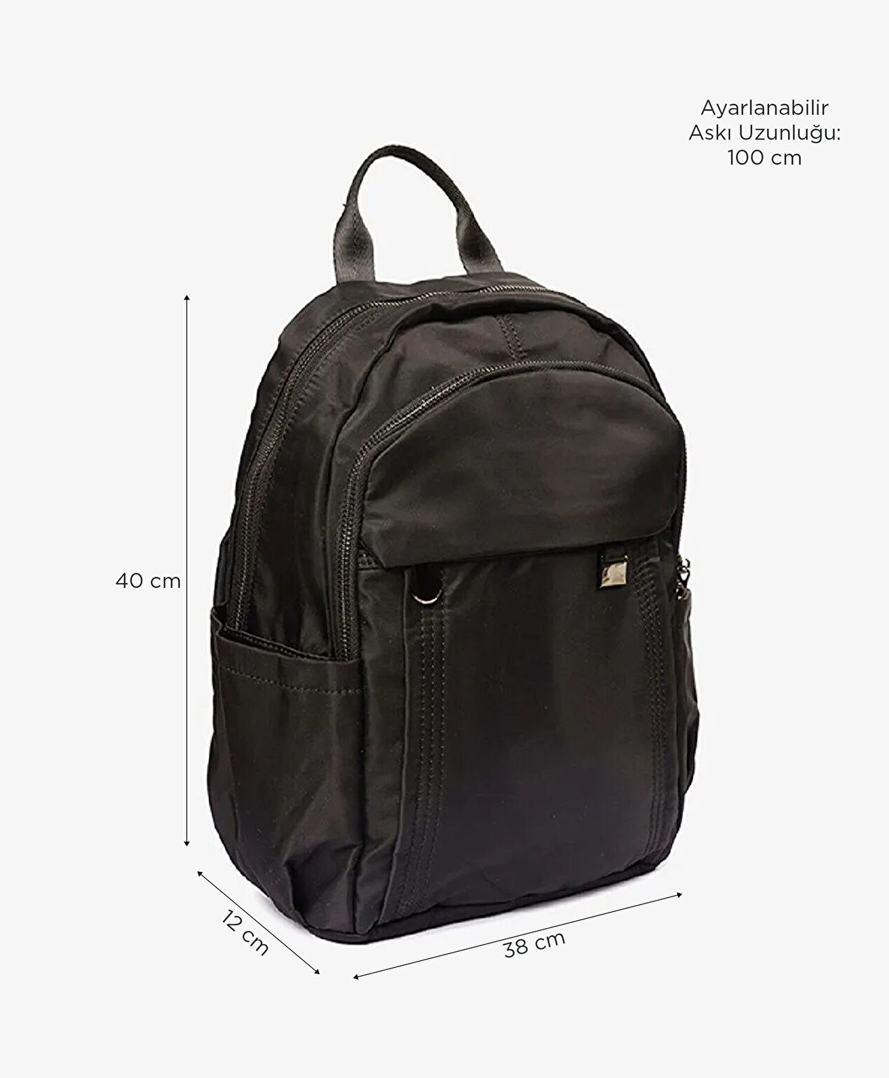 Kadın Siyah Sırt Çantası - 2