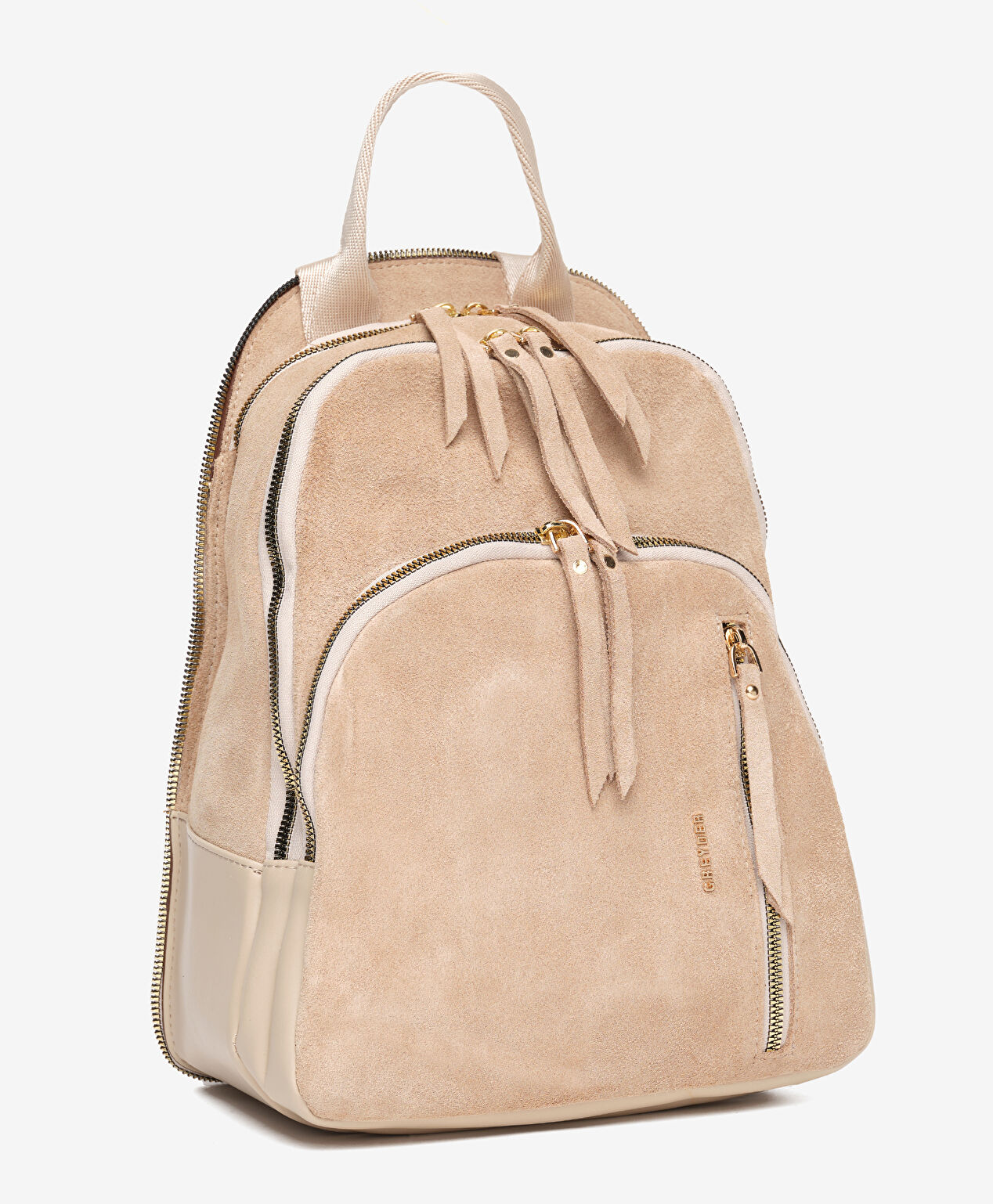 Kadın Bej Hakiki Deri Sırt Çantası - 2