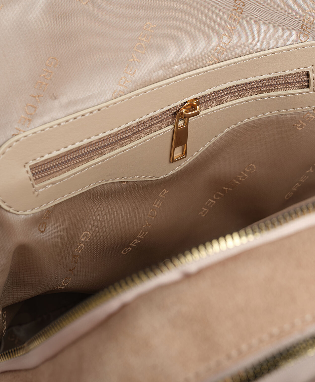 Kadın Bej Hakiki Deri Sırt Çantası - 4