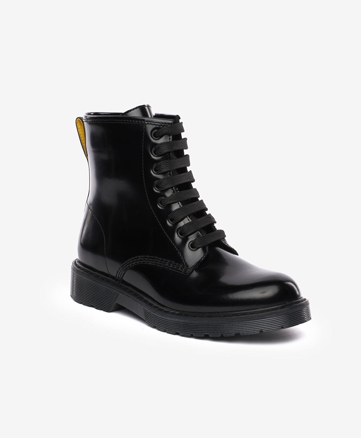 Kadın Siyah Hakiki Deri Military Bot - 2