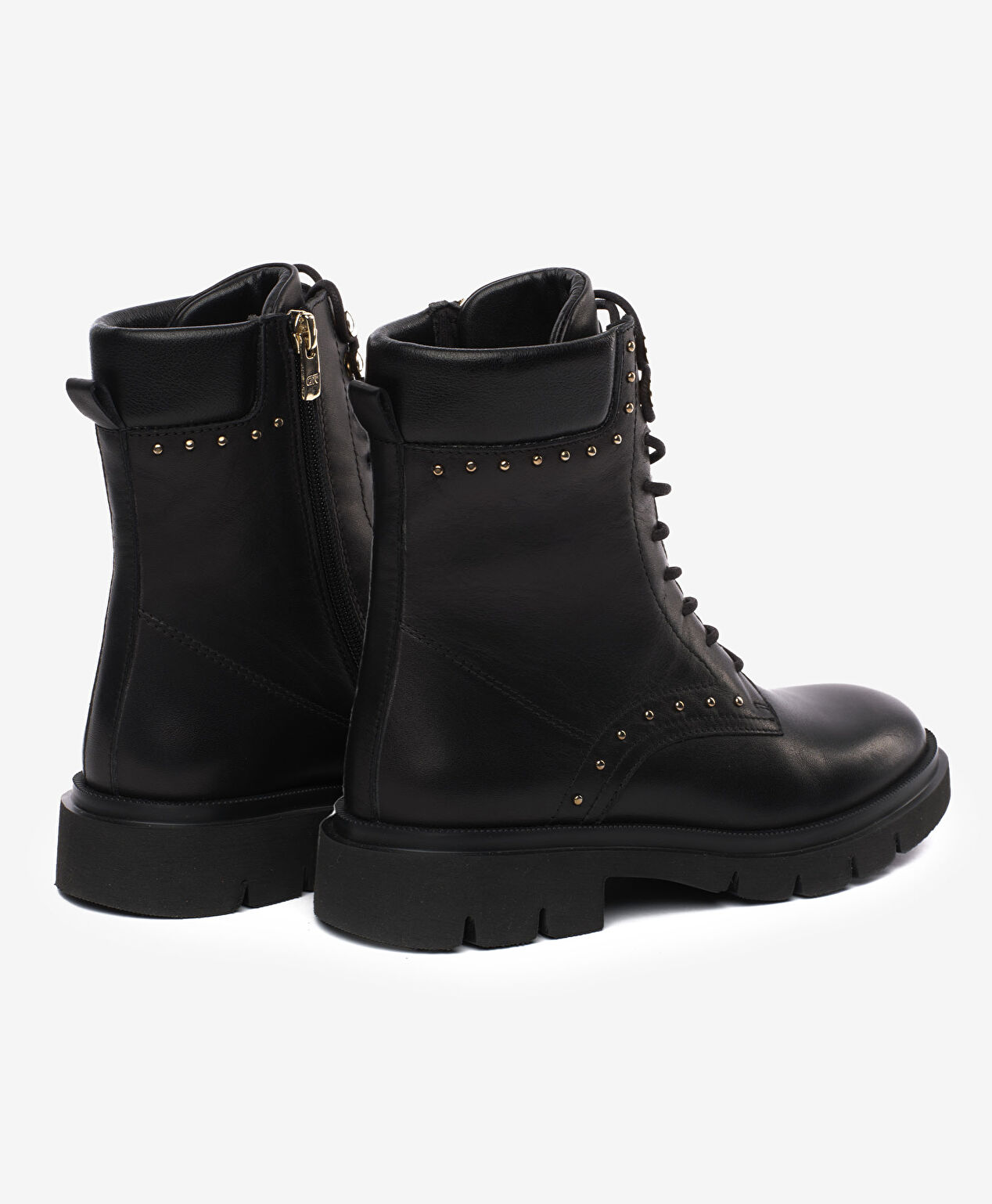 Kadın Siyah Hakiki Deri Military Bot - 4