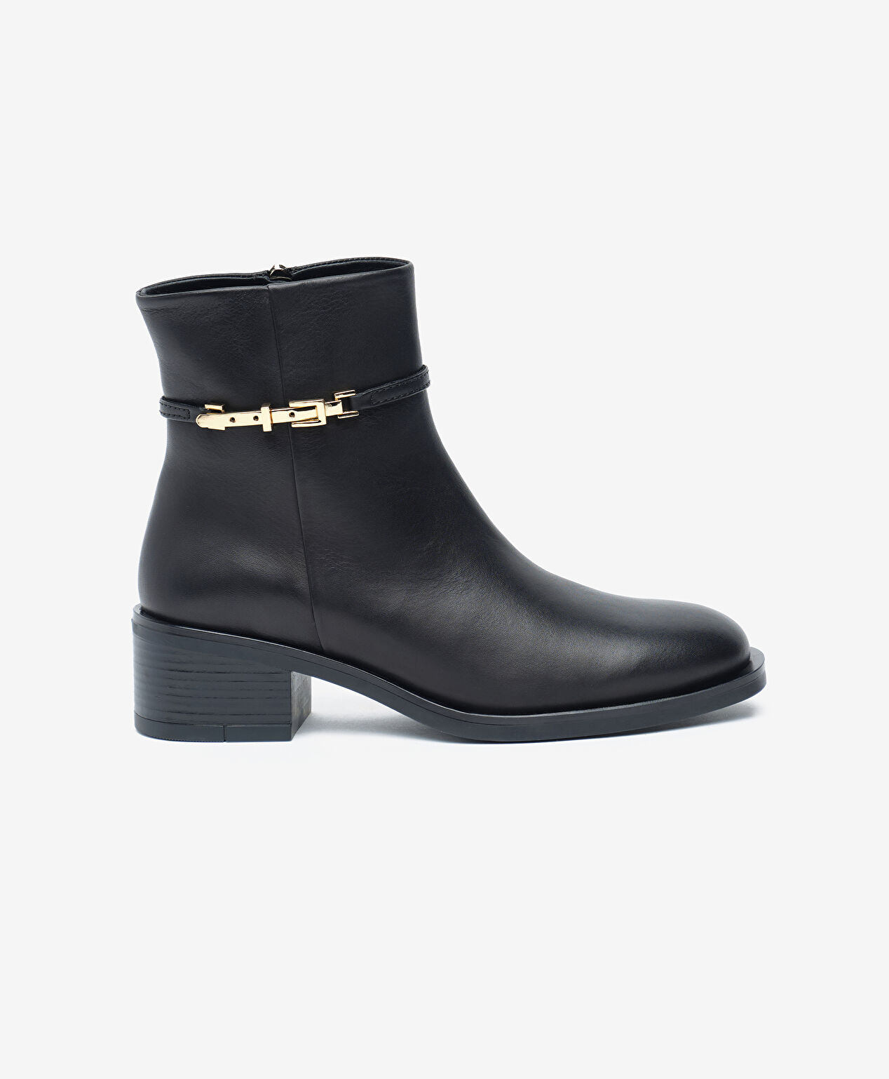 Kadın Siyah Hakiki Deri Topuklu Bot - 1