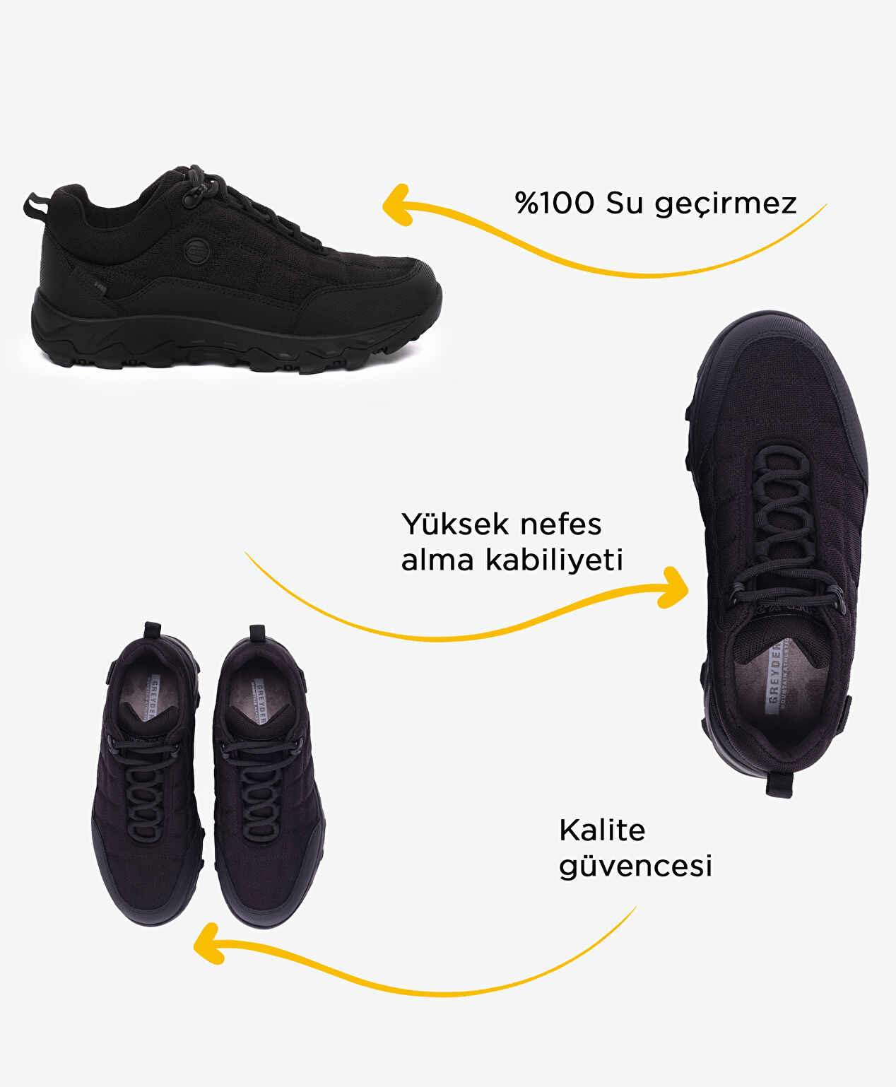 Kadın Siyah Su Geçirmez Outdoor Ayakkabı - 2