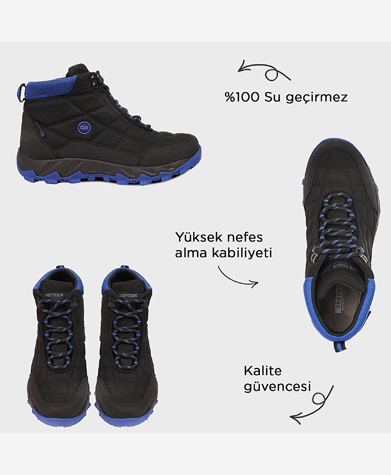 Kadın Siyah Saks Su Geçirmez Outdoor Bot - 2