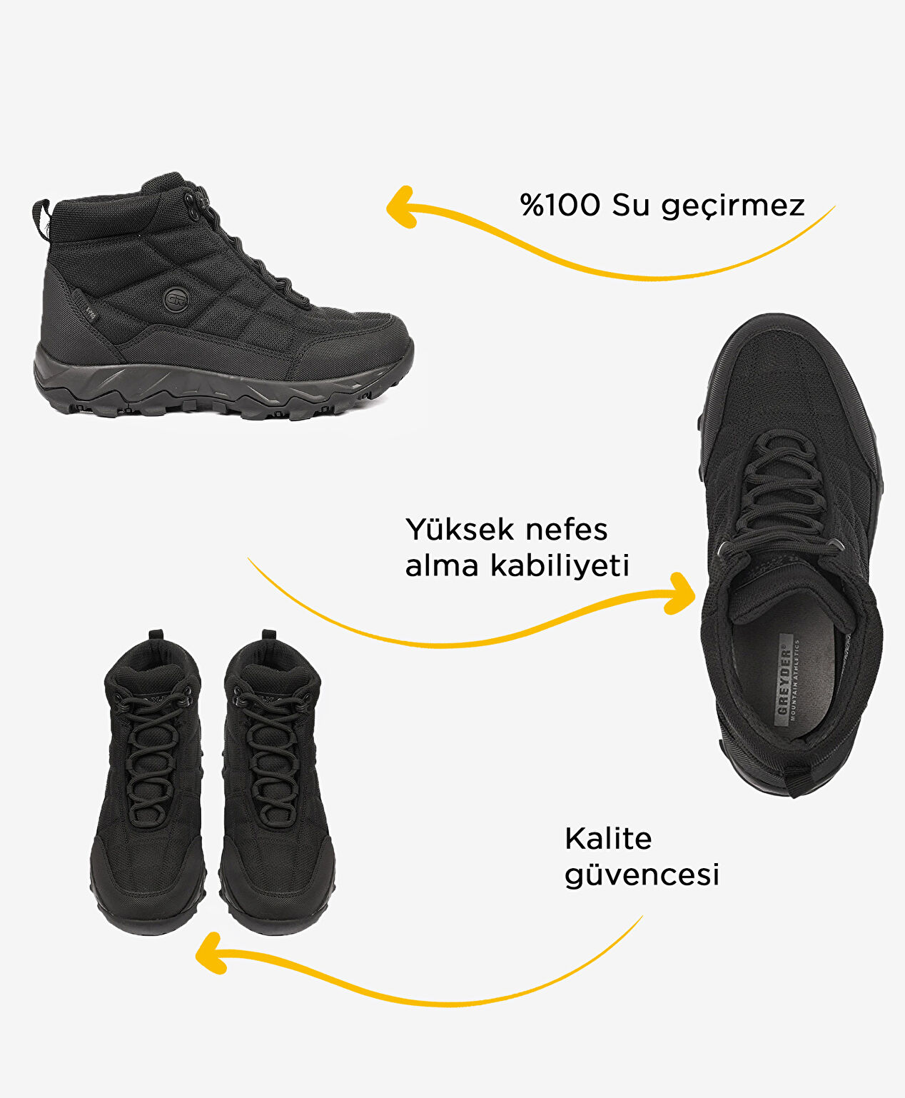 Kadın Siyah Su Geçirmez Outdoor Bot - 2