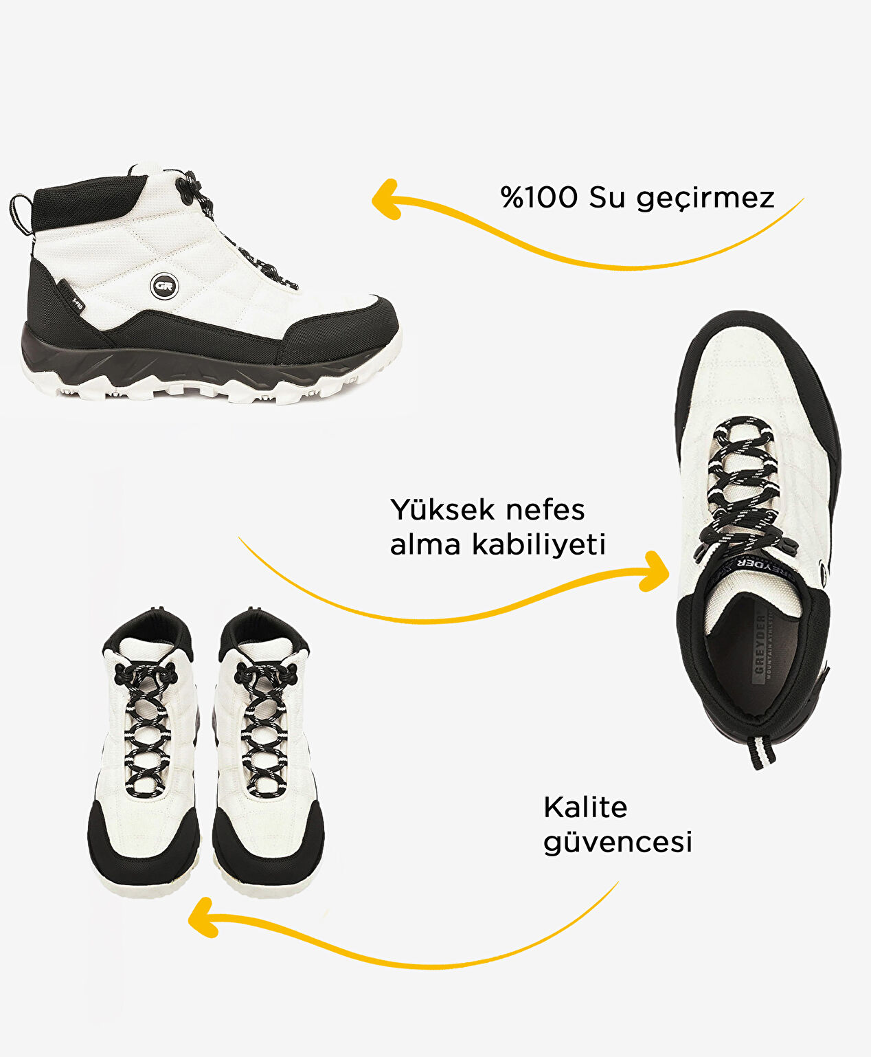 Kadın Beyaz Siyah Outdoor Bot - 2