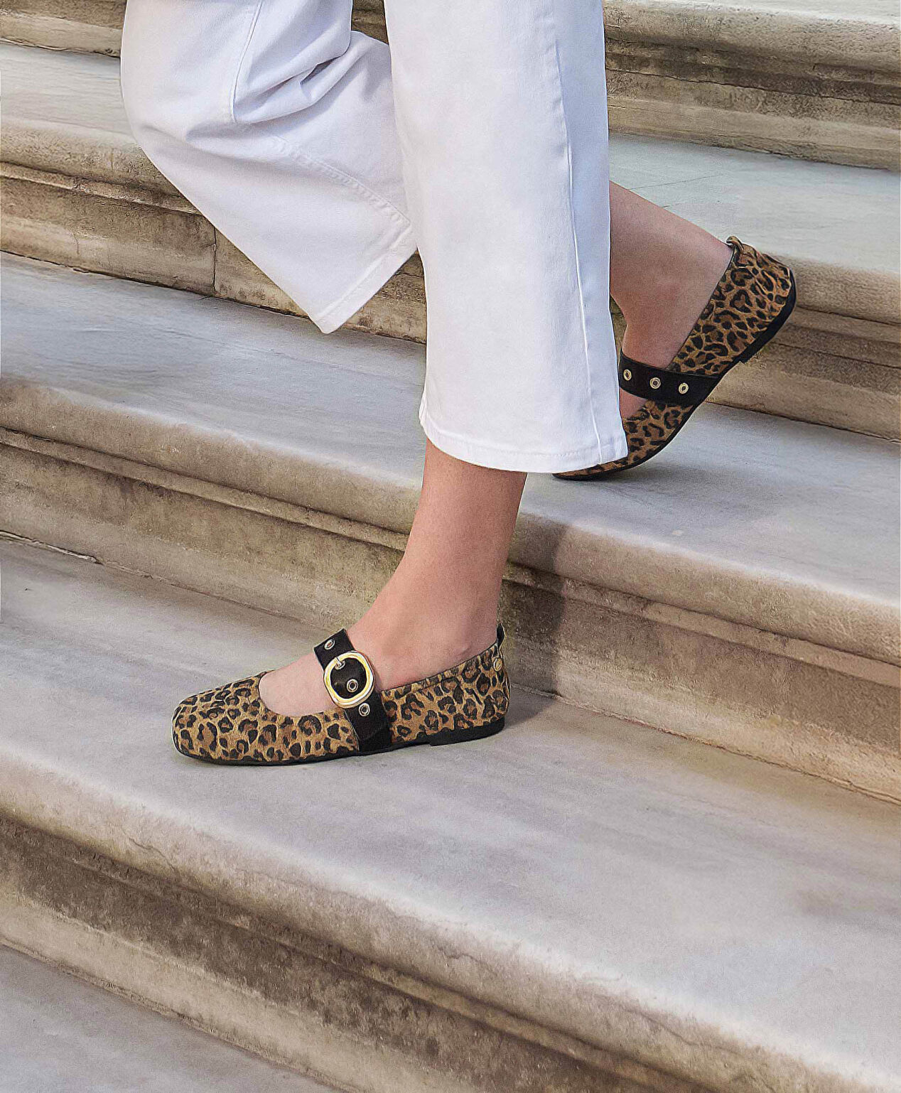 Kadın Leopar Hakiki Deri Babet - 7