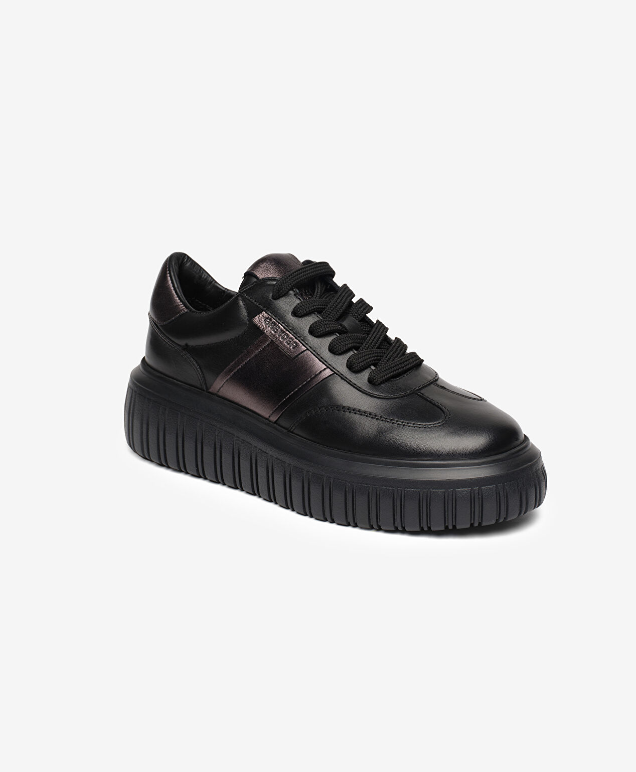 Kadın Siyah Hakiki Deri Sneaker Ayakkabı - 2