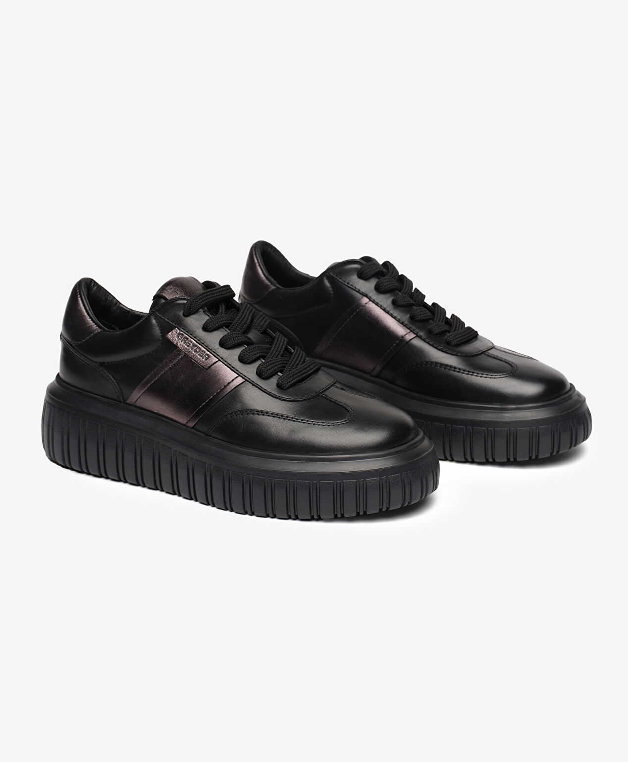 Kadın Siyah Hakiki Deri Sneaker Ayakkabı - 3