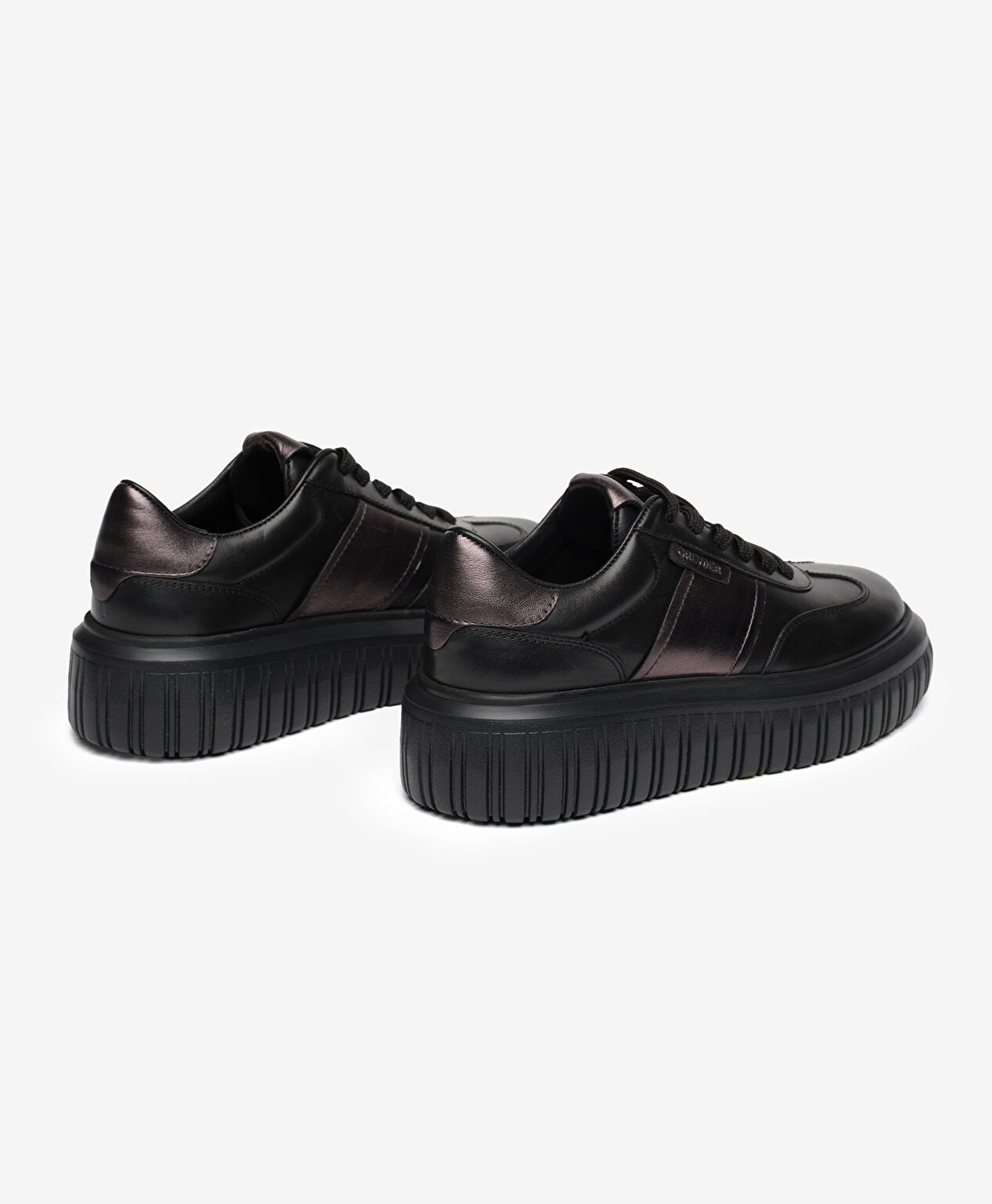 Kadın Siyah Hakiki Deri Sneaker Ayakkabı - 4