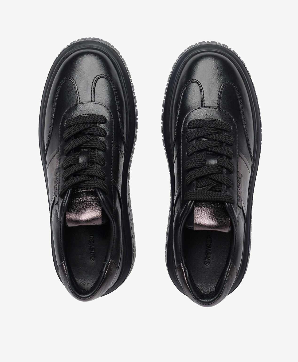 Kadın Siyah Hakiki Deri Sneaker Ayakkabı - 5