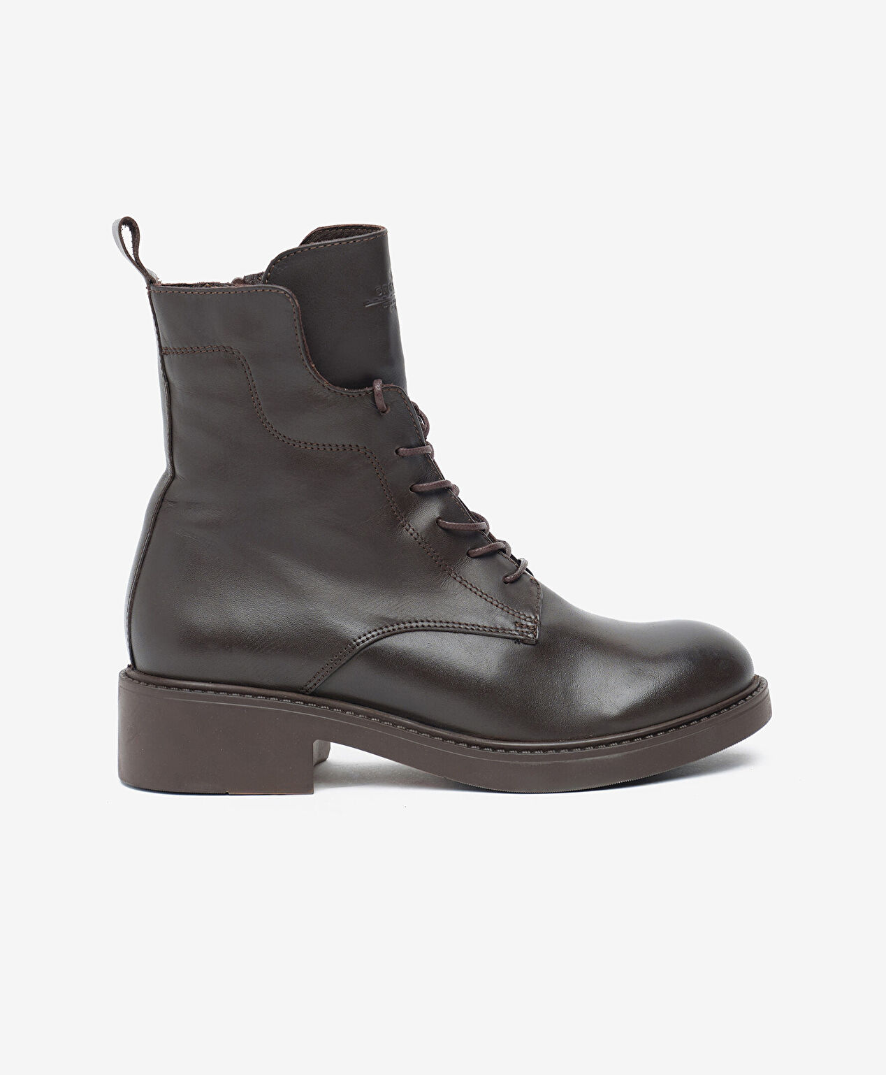 Kadın Kahverengi Hakiki Deri Miiltary Bot - 1