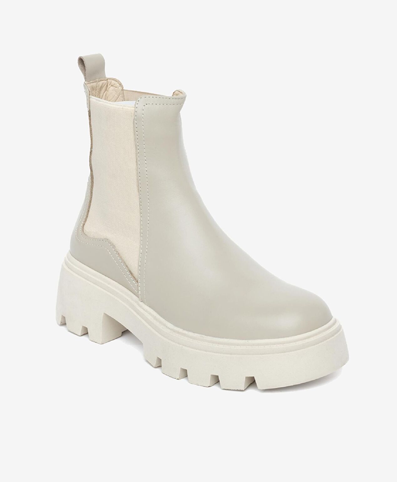 Kadın Bej Hakiki Deri Chealse Bot - 1