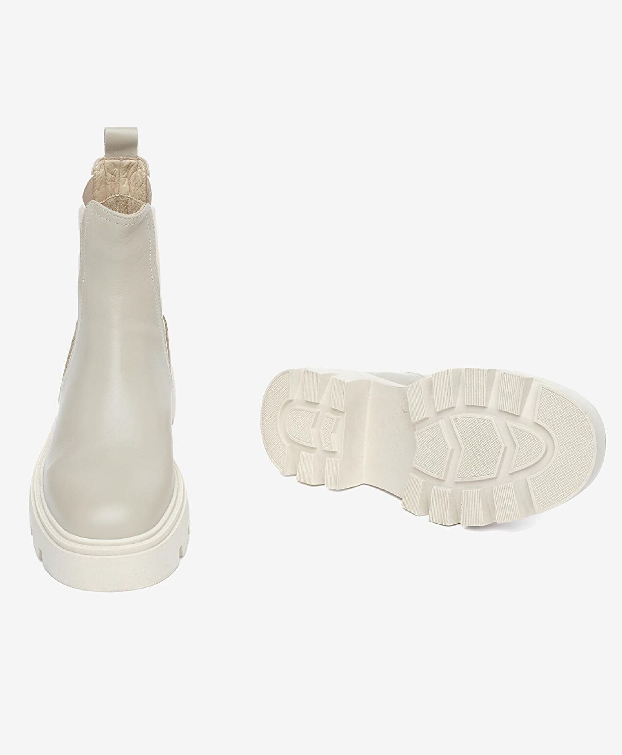 Kadın Bej Hakiki Deri Chealse Bot - 6