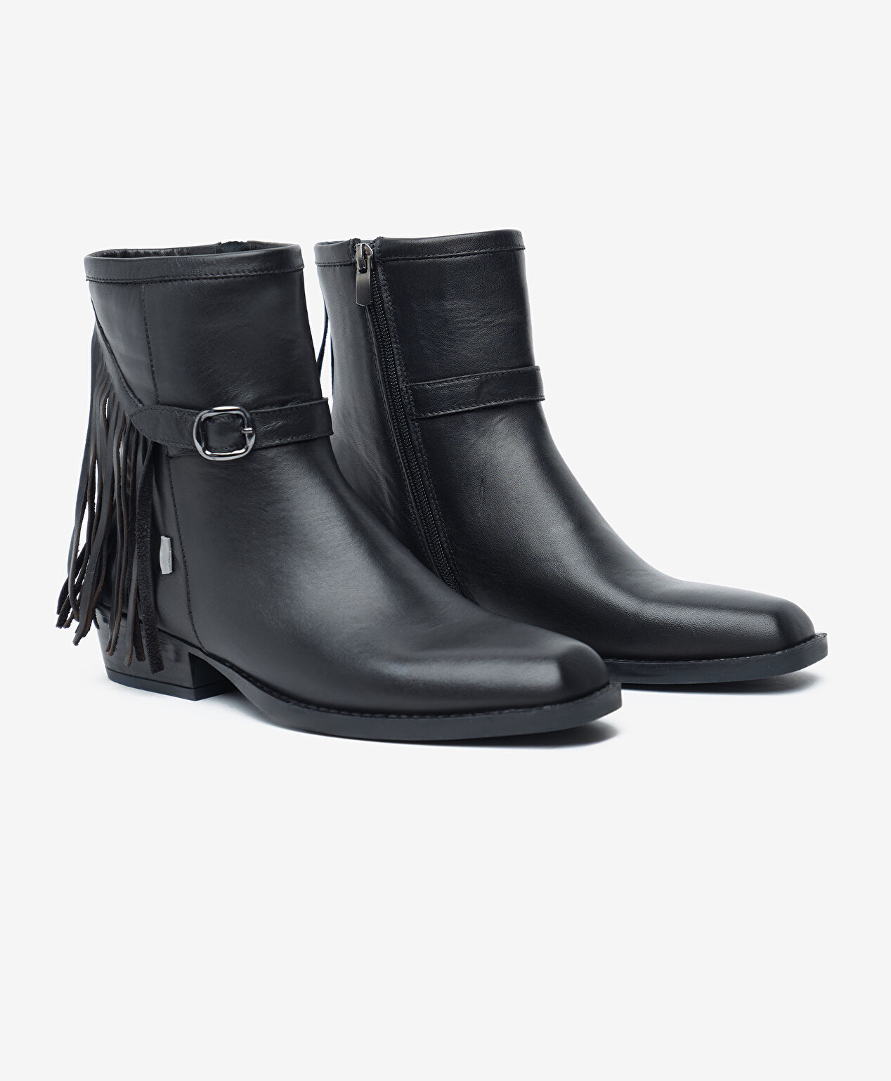 Kadın Siyah Hakiki Deri Topuklu Bot - 3