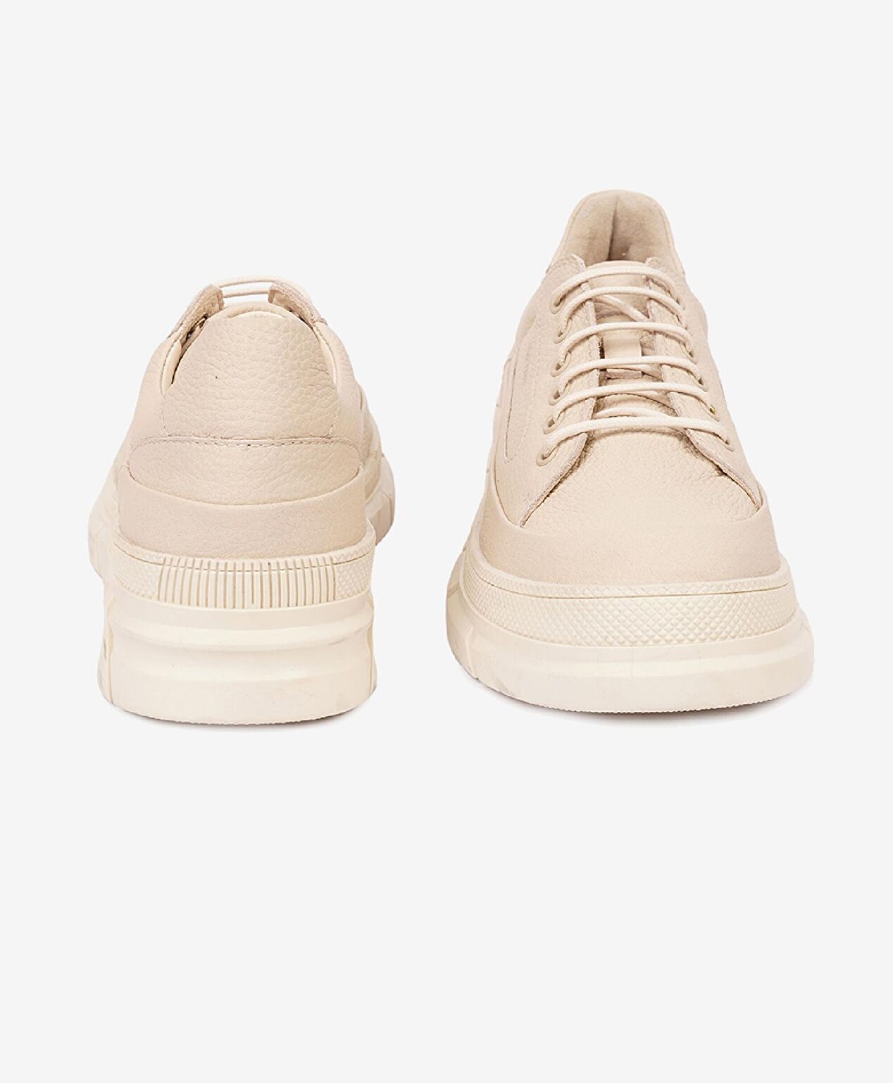 Kadın Ekru Hakiki Deri Ayakkabı - 7