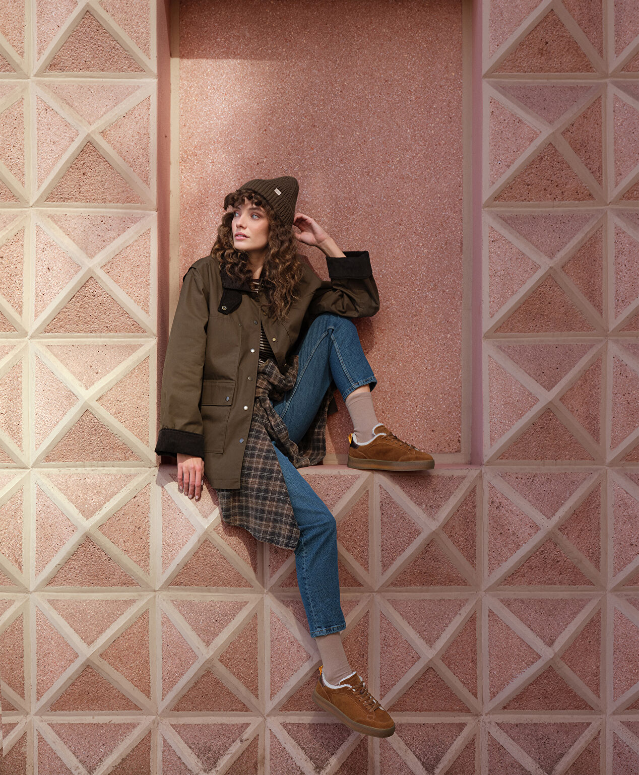 Kadın Taba Hakiki Deri Sneaker Ayakkabı - 7