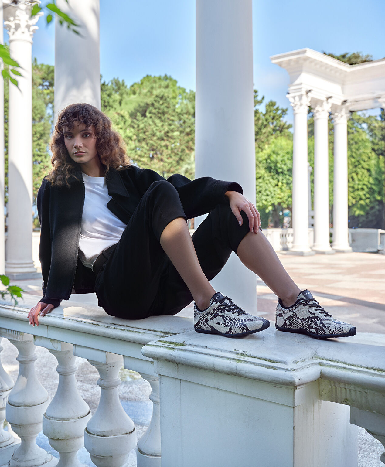 Kadın Bej Siyah Hakiki Deri Spor Ayakkabı - 8