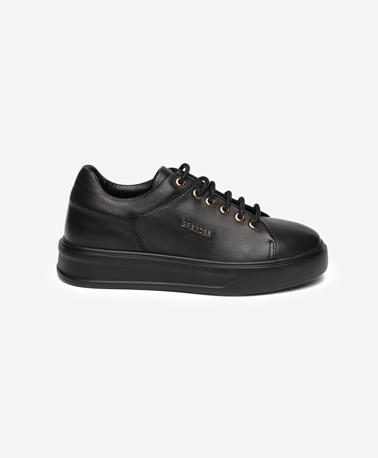 Kadın Siyah Hakiki Deri Sneaker Ayakkabı - 1
