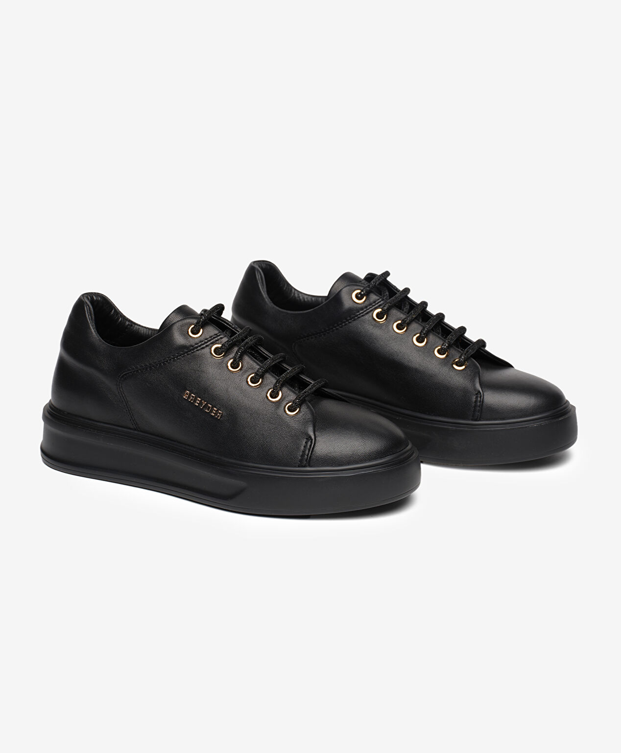 Kadın Siyah Hakiki Deri Sneaker Ayakkabı - 3
