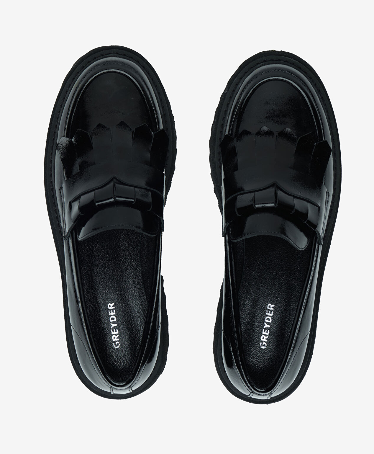 Kadın Siyah Rugan Hakiki Deri Loafer Ayakkabı - 5