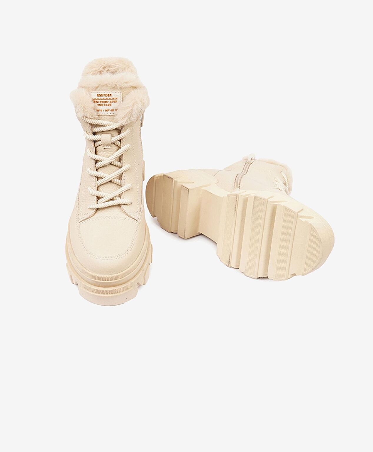 Kadın Ekru Hakiki Deri Bot - 6