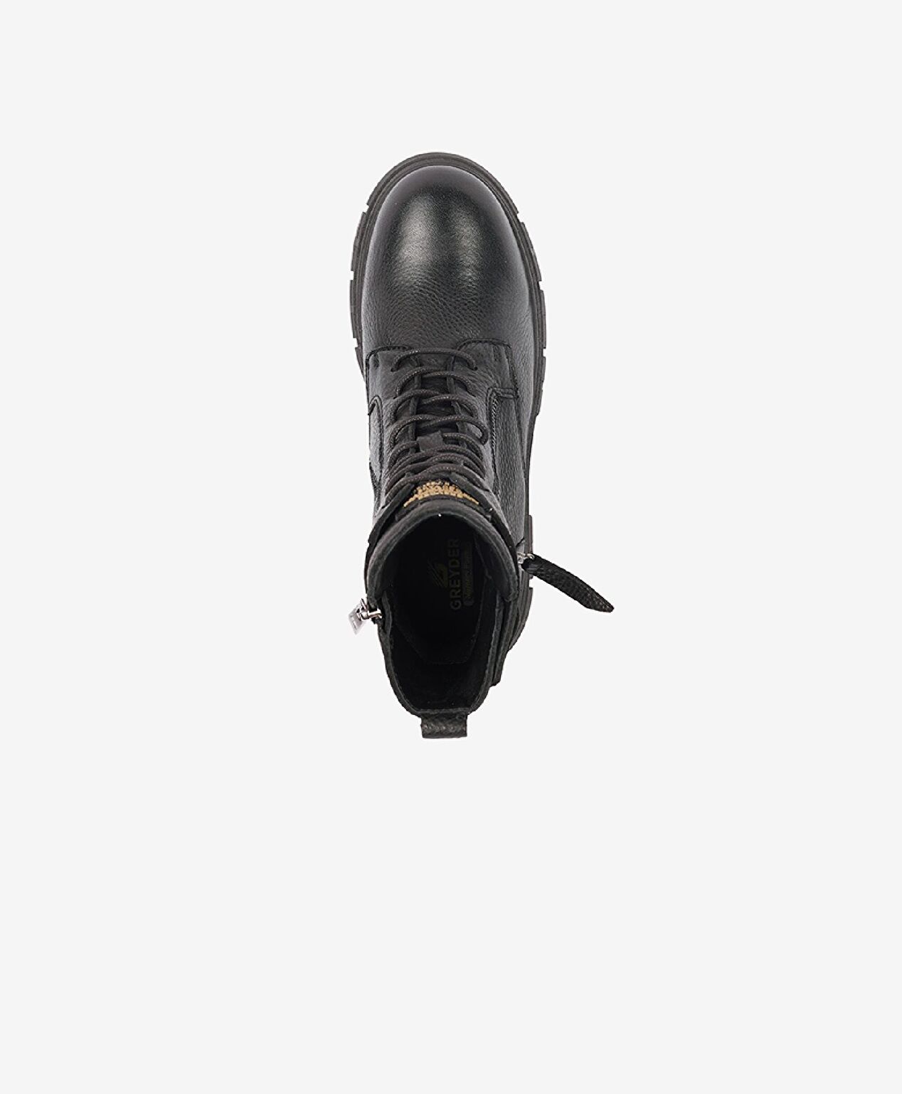 Kadın Siyah Hakiki Deri Military Bot - 4