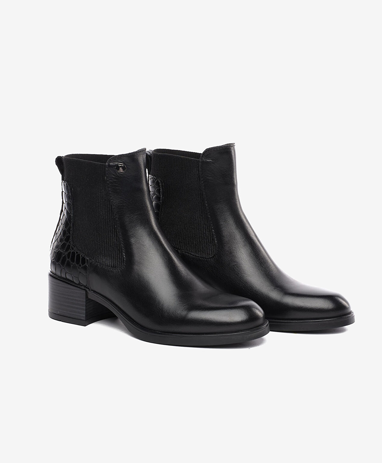 Kadın Siyah Hakiki Deri Chealse Topuklu Bot - 2