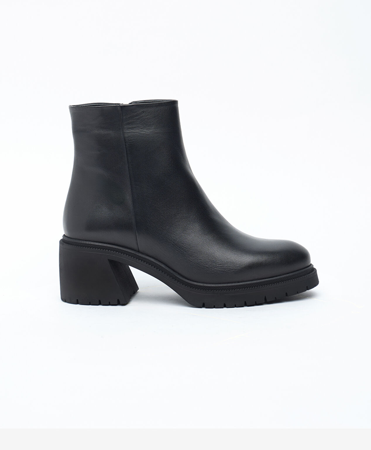 Kadın Siyah Hakiki Deri Topuklu Bot - 1