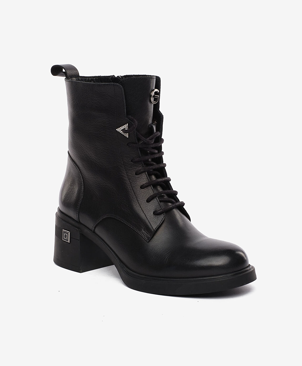 Kadın Siyah Hakiki Deri Topuklu Bot - 2