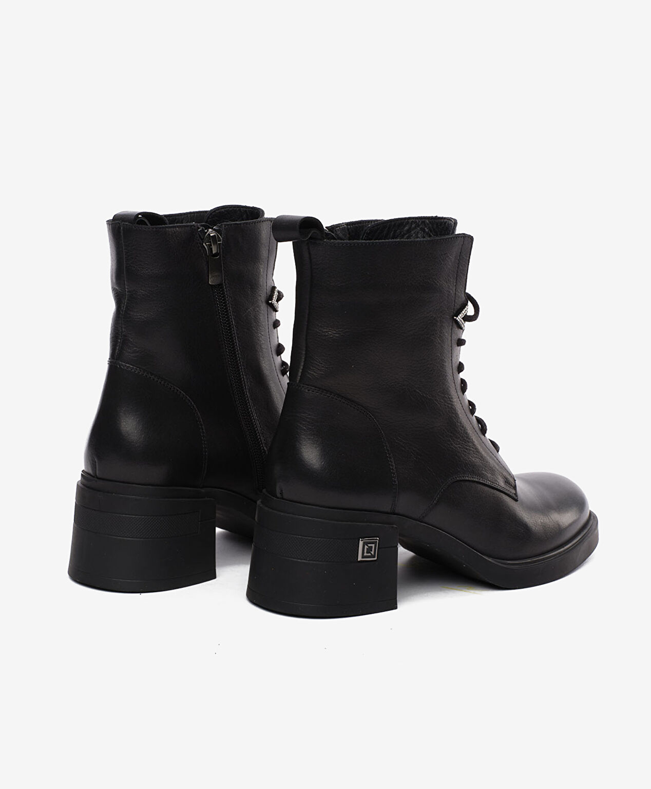 Kadın Siyah Hakiki Deri Topuklu Bot - 4