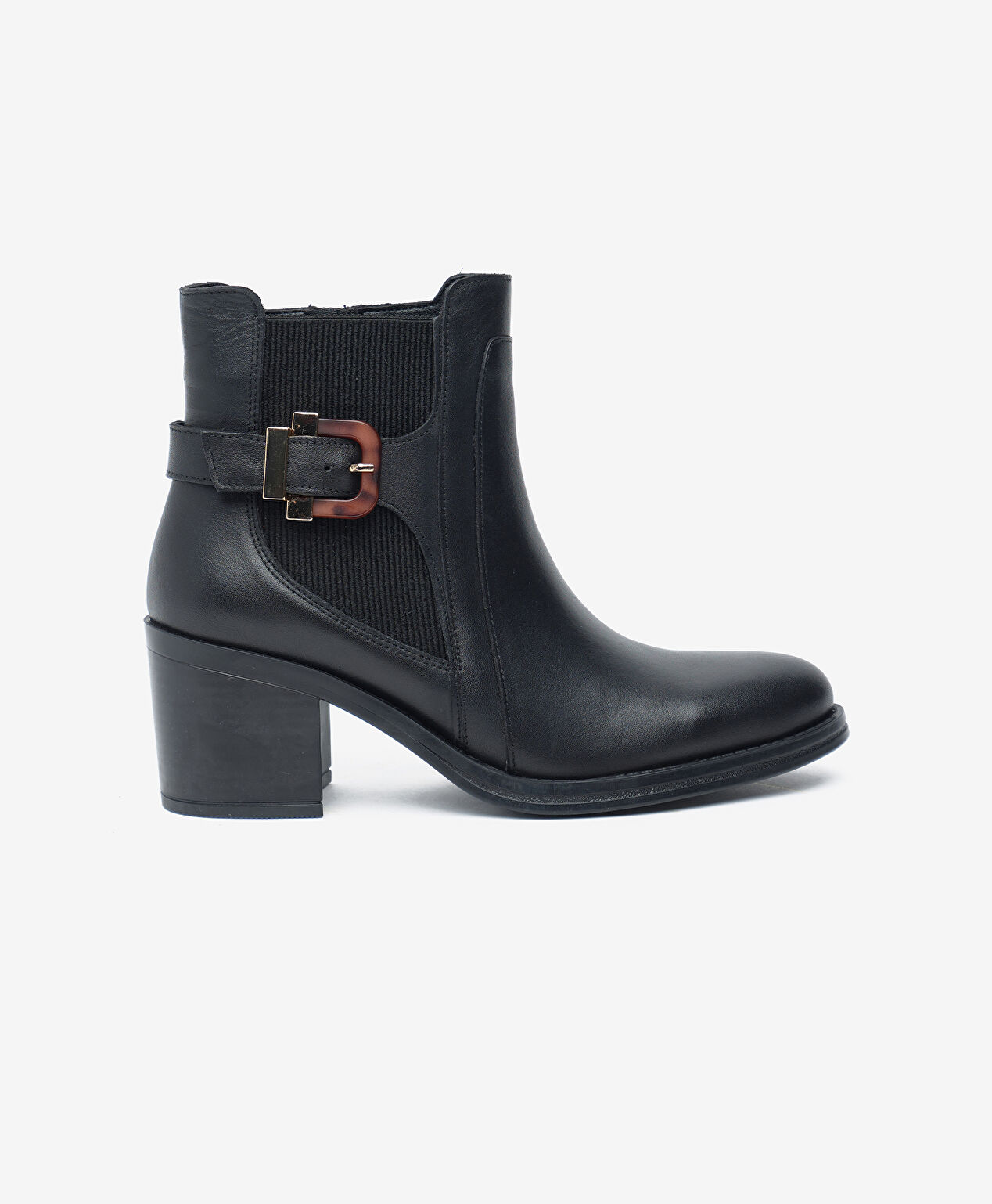 Kadın Siyah Hakiki Deri Topuklu Bot - 1