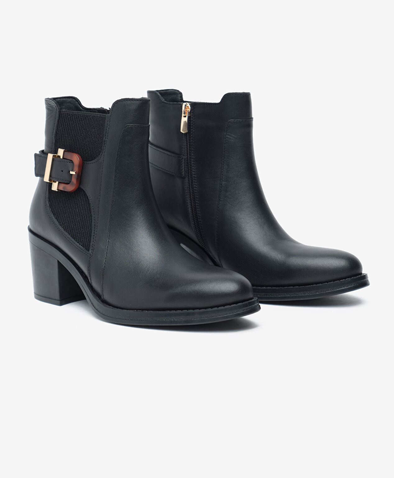 Kadın Siyah Hakiki Deri Topuklu Bot - 3