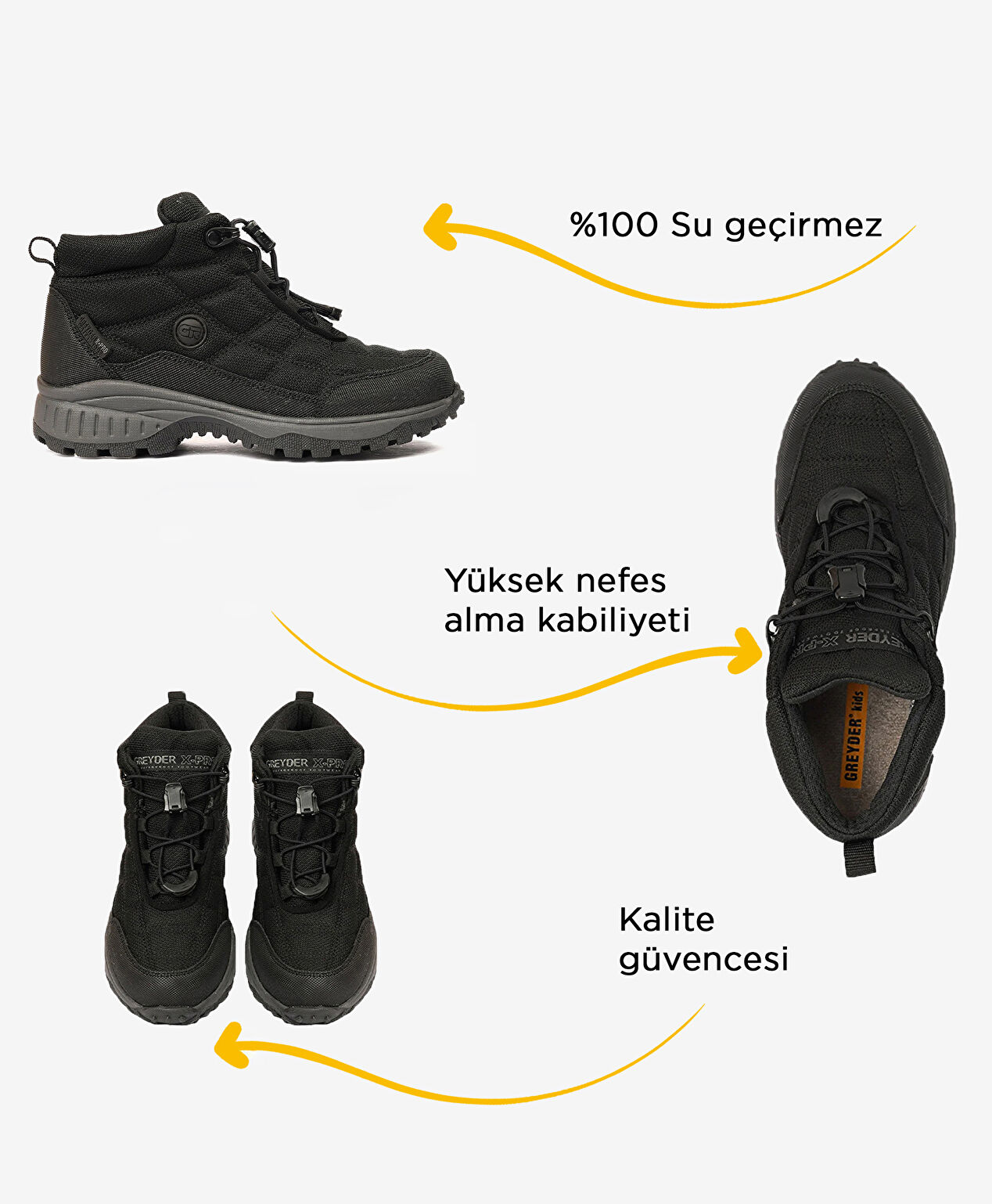 Erkek Çocuk Siyah Su Geçirmez Outdoor Bot - 2