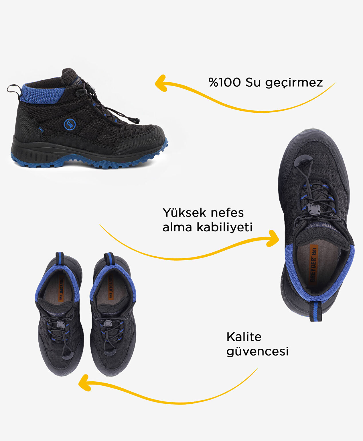 Erkek Çocuk Siyah Saks Su Geçirmez Outdoor Bot - 2