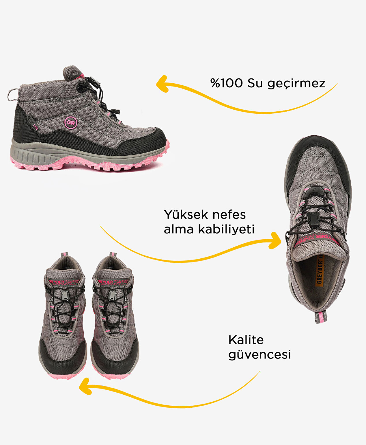 Kız Çocuk Gri Su Geçirmez Outdoor Bot - 2