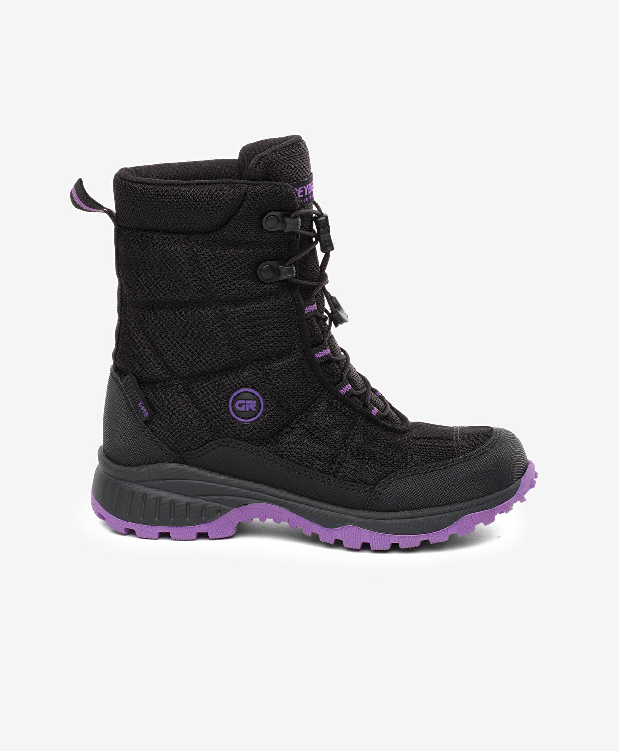Kız Çocuk Siyah Mor Su Geçirmez Outdoor Kar Botu - 1
