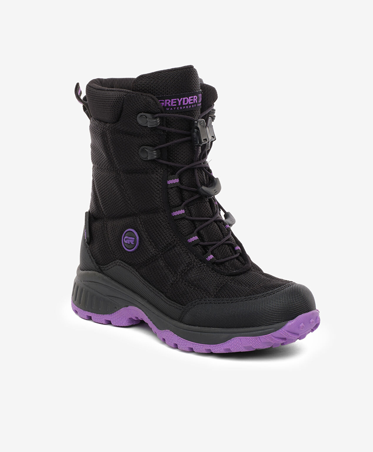 Kız Çocuk Siyah Mor Su Geçirmez Outdoor Kar Botu - 2